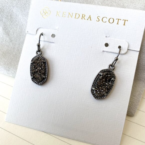 Lee Gunmetal Black Drusy Drop Earrings - Kendra Scott - Picture 2 of 4